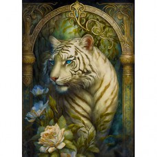 DUTCH LADY DESIGNS GREETING CARD White Tiger